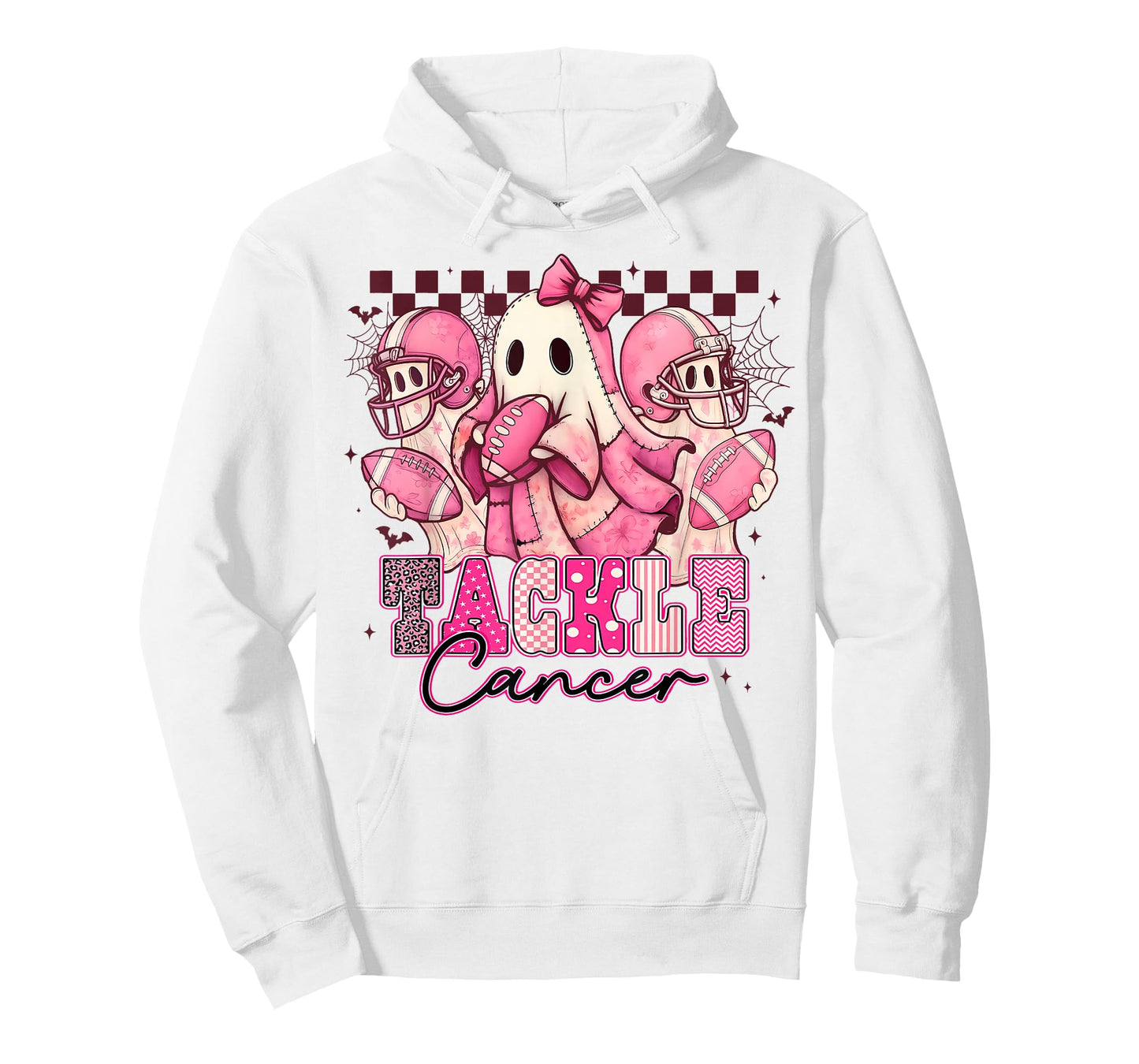 Pink Out Tackle Breast Cancer Awareness Football Ghost T-Shirt