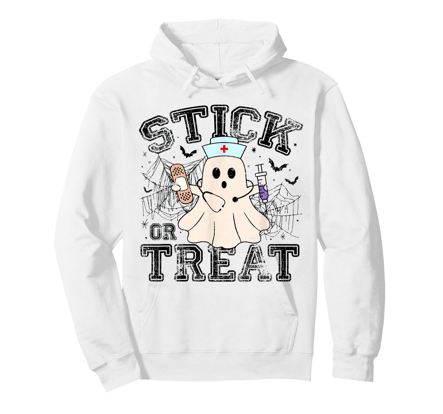 Stick Or Treat Halloween Ghost Nurse Halloween Phlebotomy T-Shirt