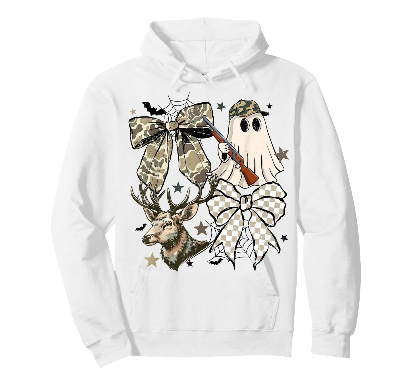 Camo Ghost Coquette Bow Camouflage Deer Hunting Girl Women T-Shirt