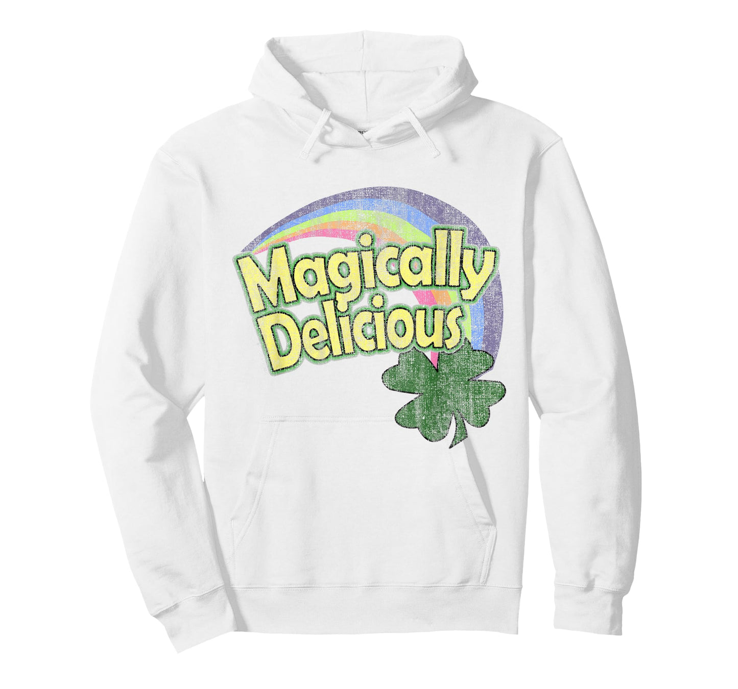 CuteComfy Magically Delicious 80s Vintage St. Patrick's Day Lucky Charm Green Retro Rainbow Short Sleeve T-Shirt - Small - Unisex-Adults