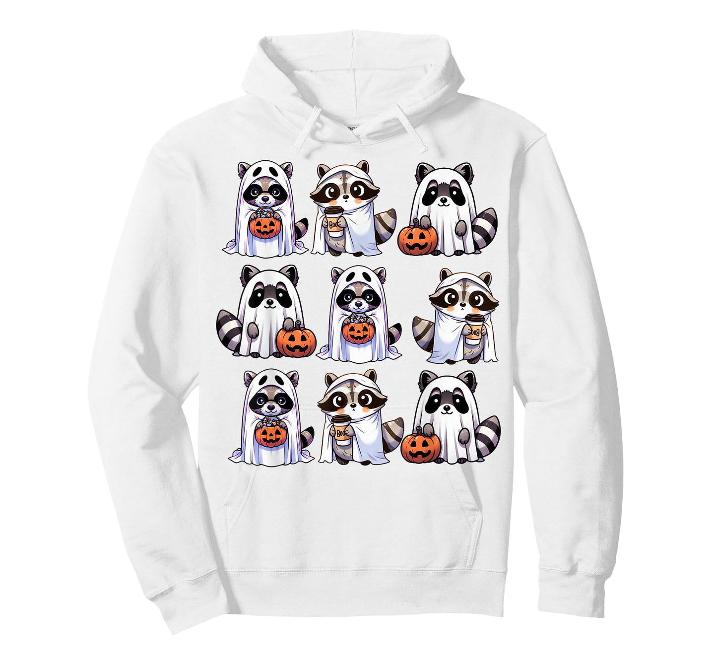 Cute Ghost Raccoon Funny Halloween Outfit Costumes Raccoon T-Shirt