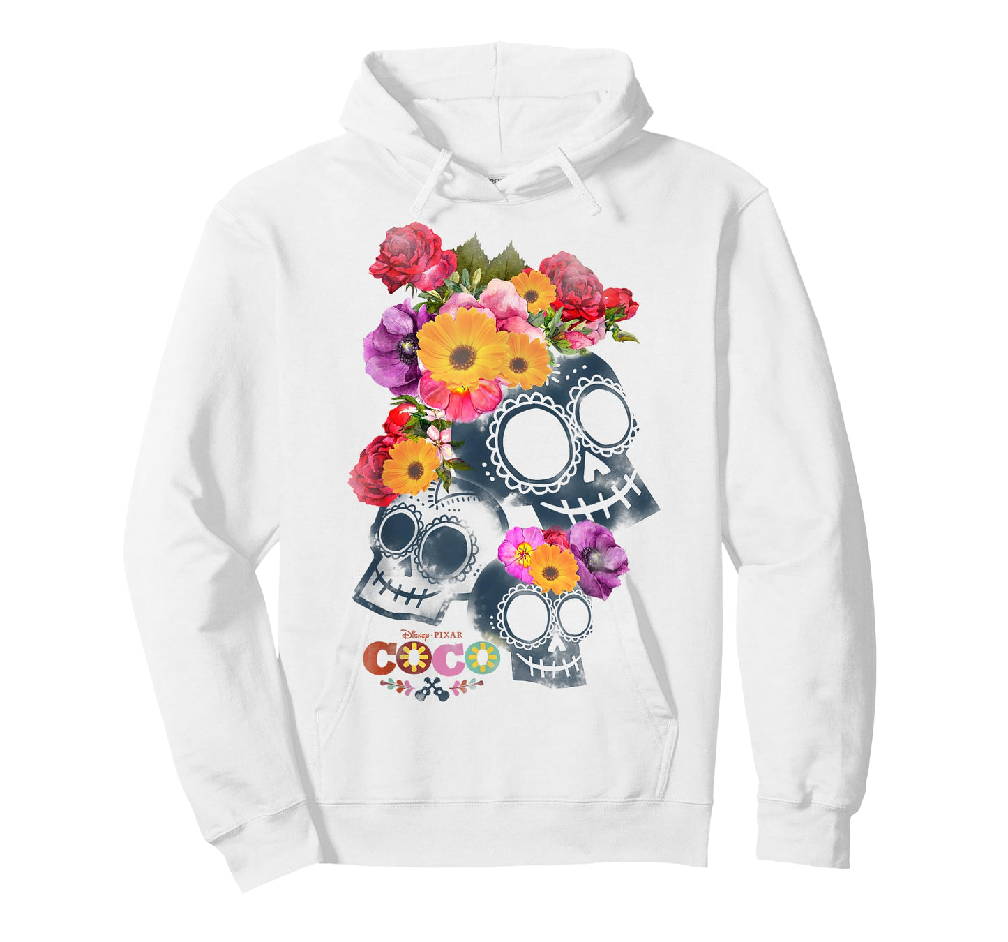 Disney Pixar Coco Calaveras Floral Skulls Rainbow Logo T-Shirt