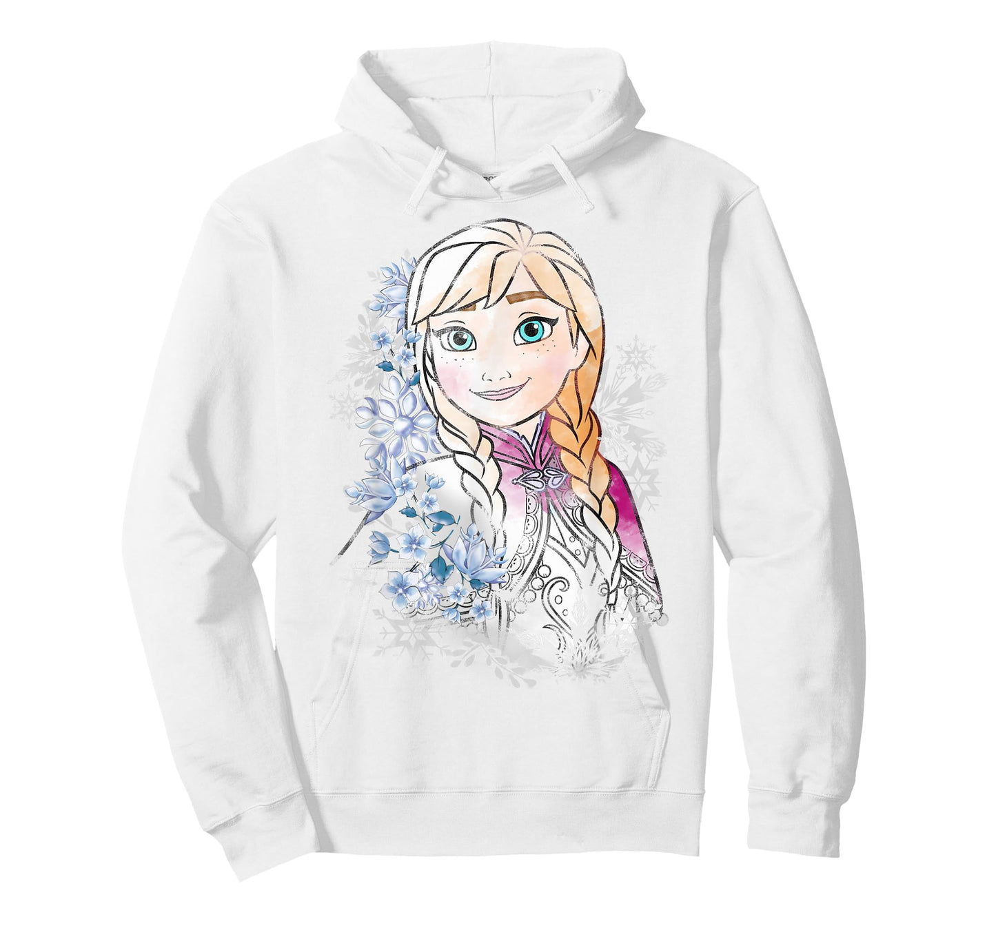 Disney Frozen Anna Illustrated Snowflake Flowers T-Shirt T-Shirt