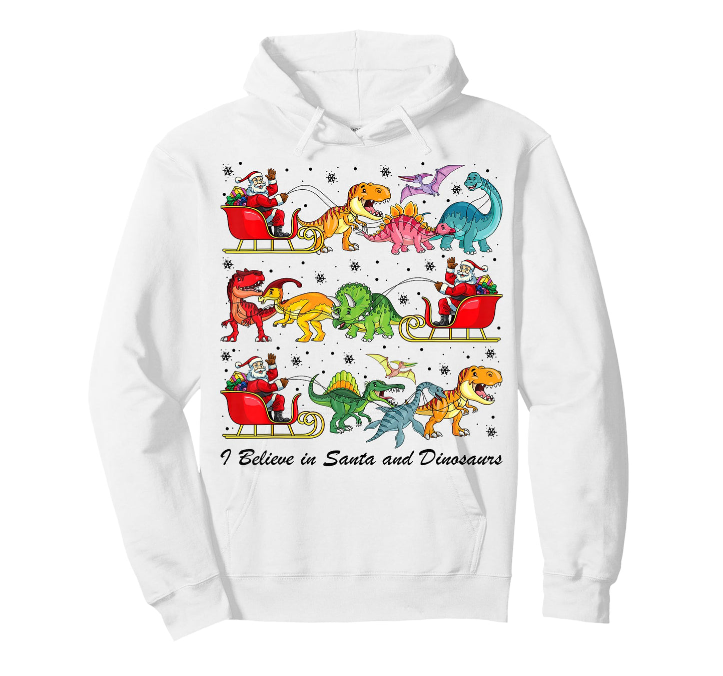 I Believe in Santa and Dinosaur Merry Christmas Boys Kids T-Shirt