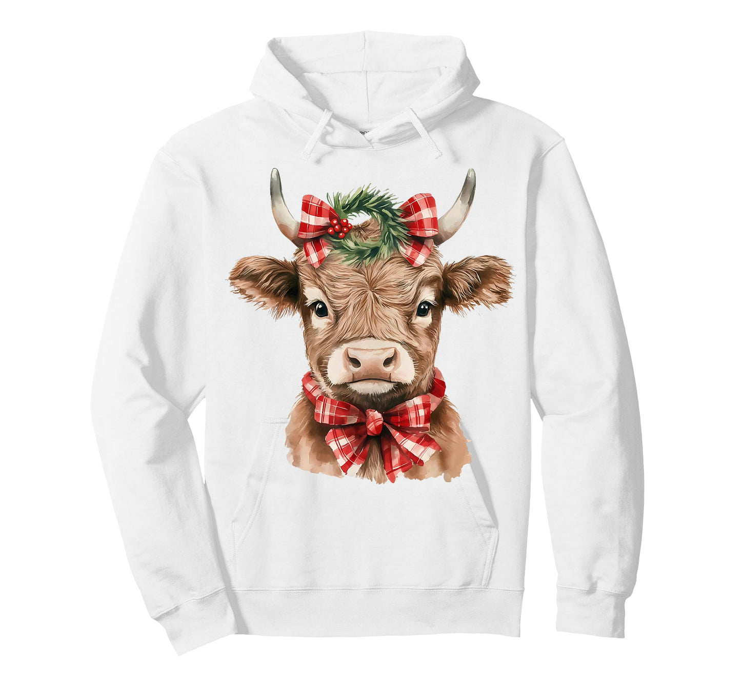 Christmas Highland Cow Cute Moo Cow Coquette Xmas Women Kids T-Shirt