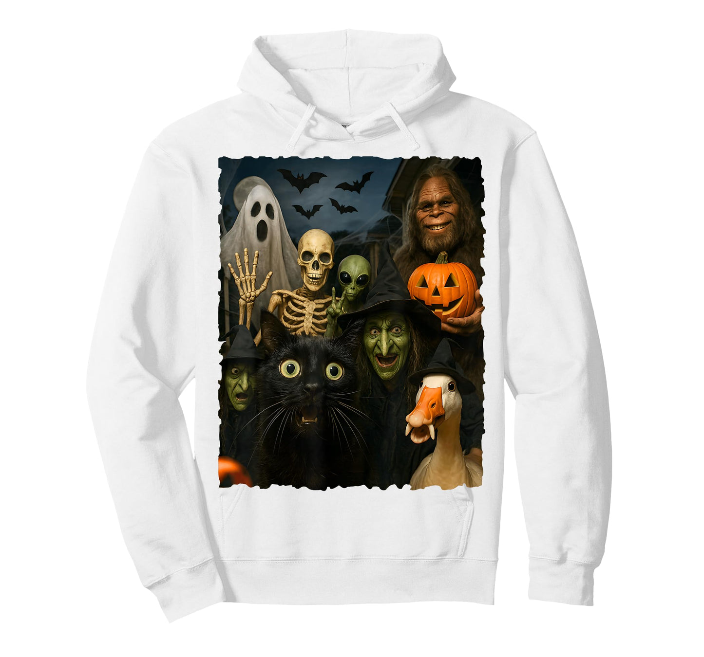 Ghost Bats Goose Bigfoot Alien Funny Cat Skeleton Witch 2025 T-Shirt