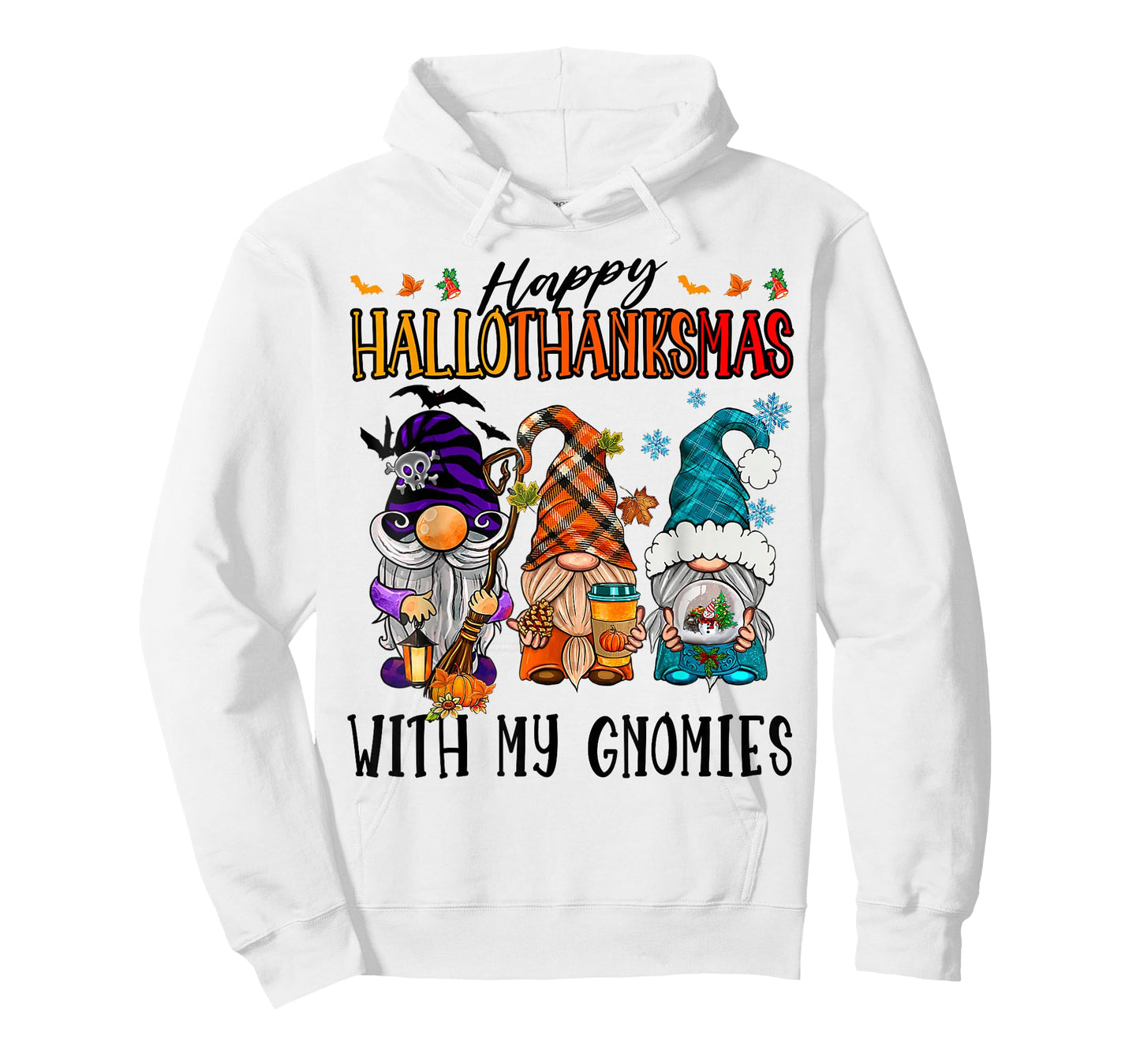 Happy Hallowthanksmas With My Gnomies Funny Cute Gnomes T-Shirt