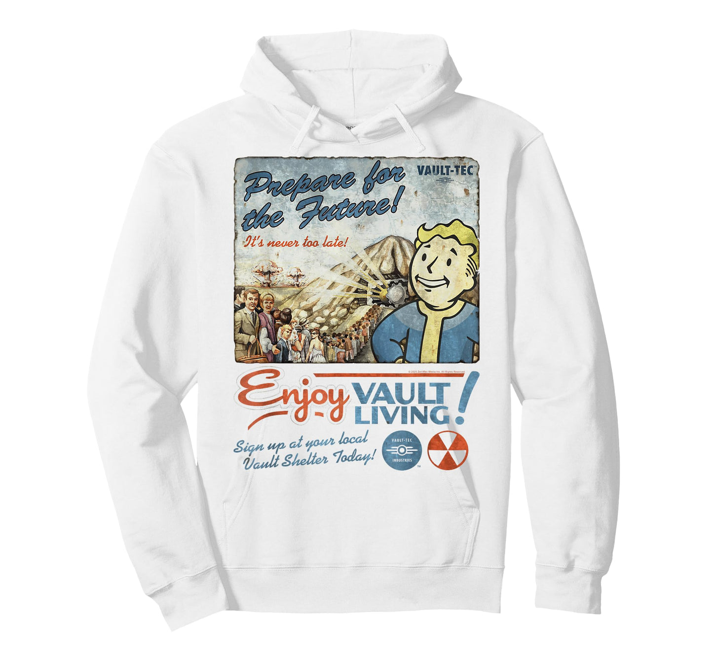 Fallout Video Game Enjoy Vault Living Vault-Tec Retro Ad T-Shirt