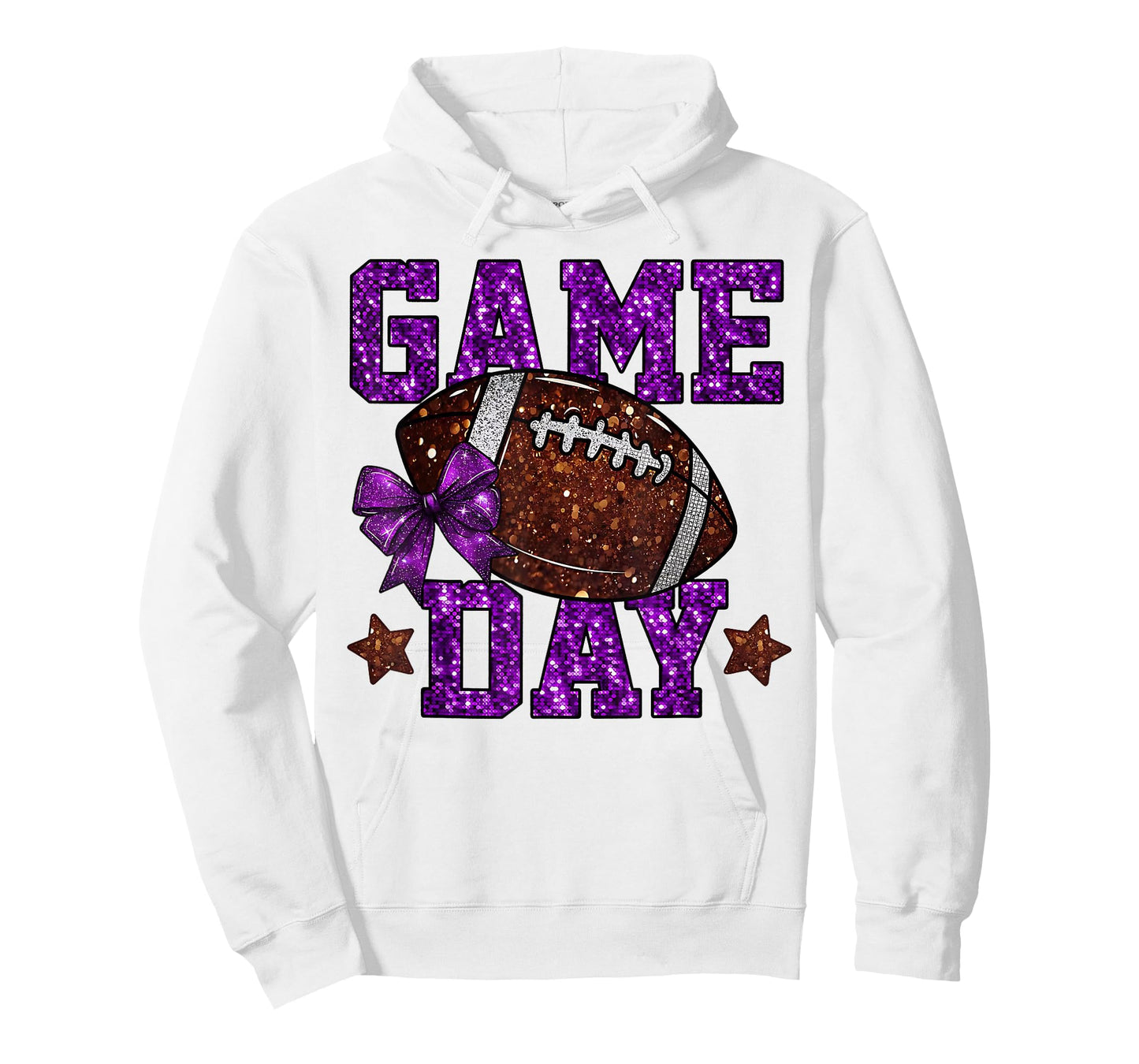 Game Day Touchdown Football Mom Girls Go Cheer Purple T-Shirt