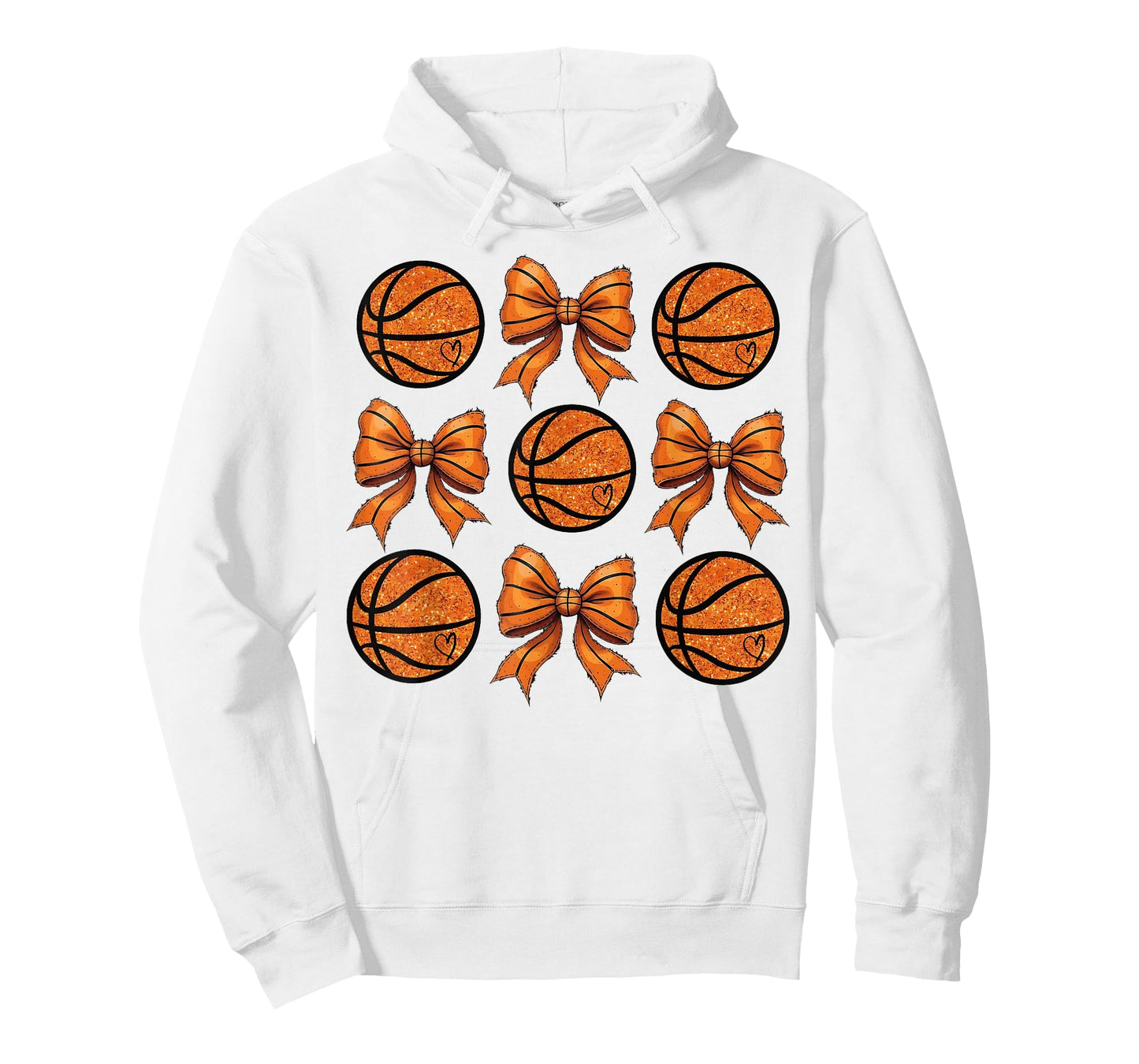 Basketball Bow Game Day Basketball Coquette Bow Women Girls T-Shirt