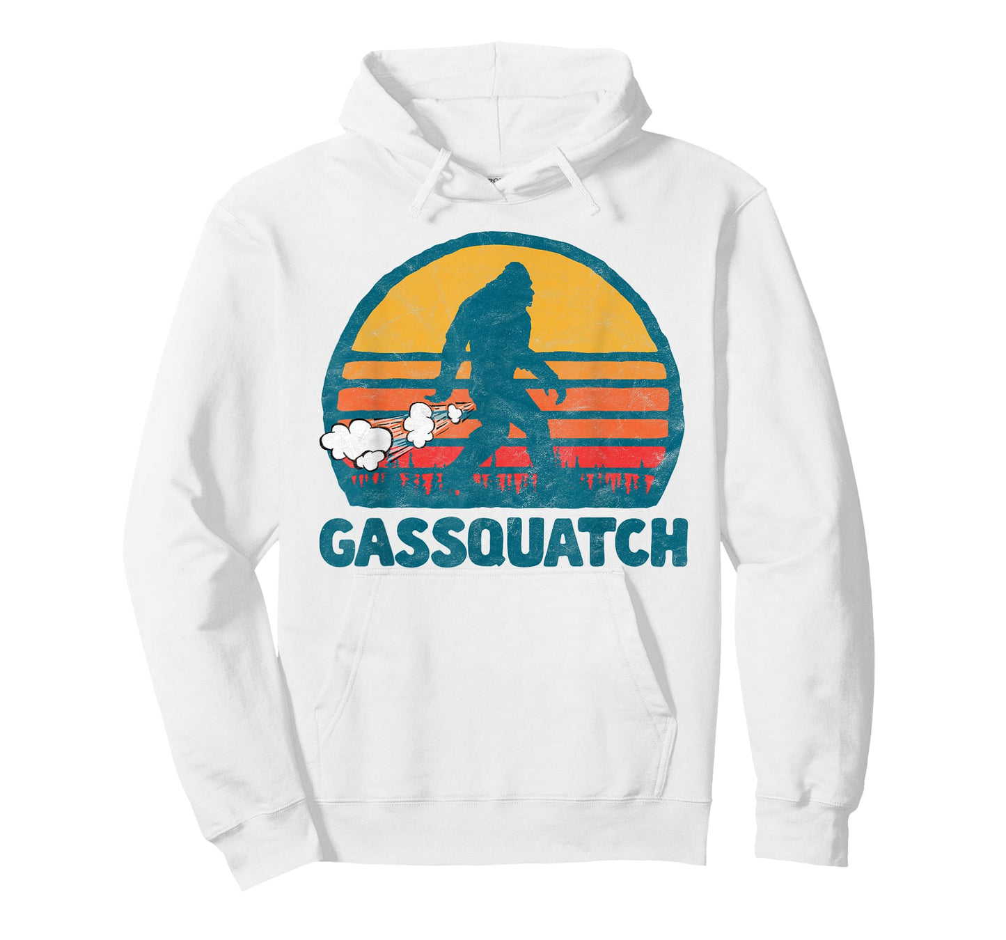 Gas squatch! Funny Farting Bigfoot Retro Fart T-Shirt