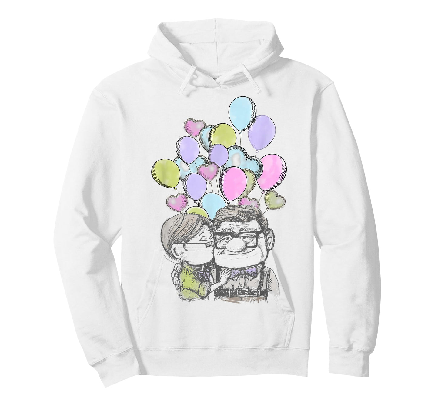 Disney Pixar Up Valentine's Day Carl and Ellie Balloons T-Shirt Small
