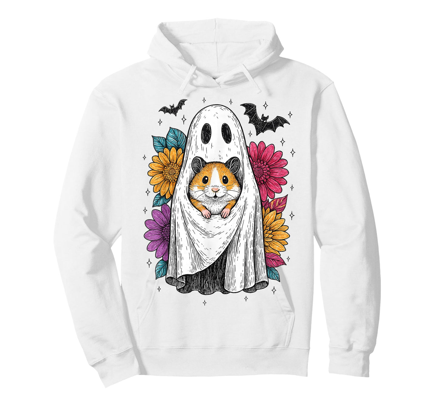 Retro Cute Halloween Hamster Ghost Funny Fall Costume T-Shirt