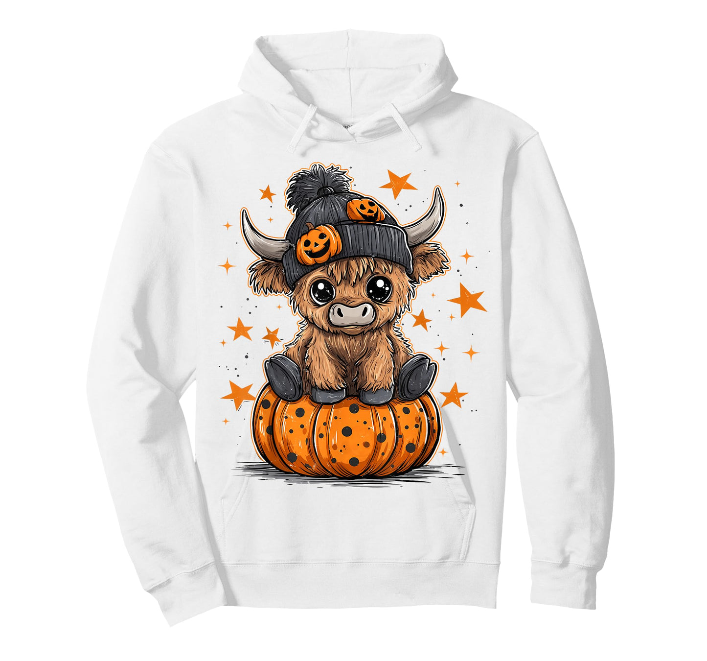 Halloween Highland Cow Witchy Cow Spooky Season Pumpkin T-Shirt