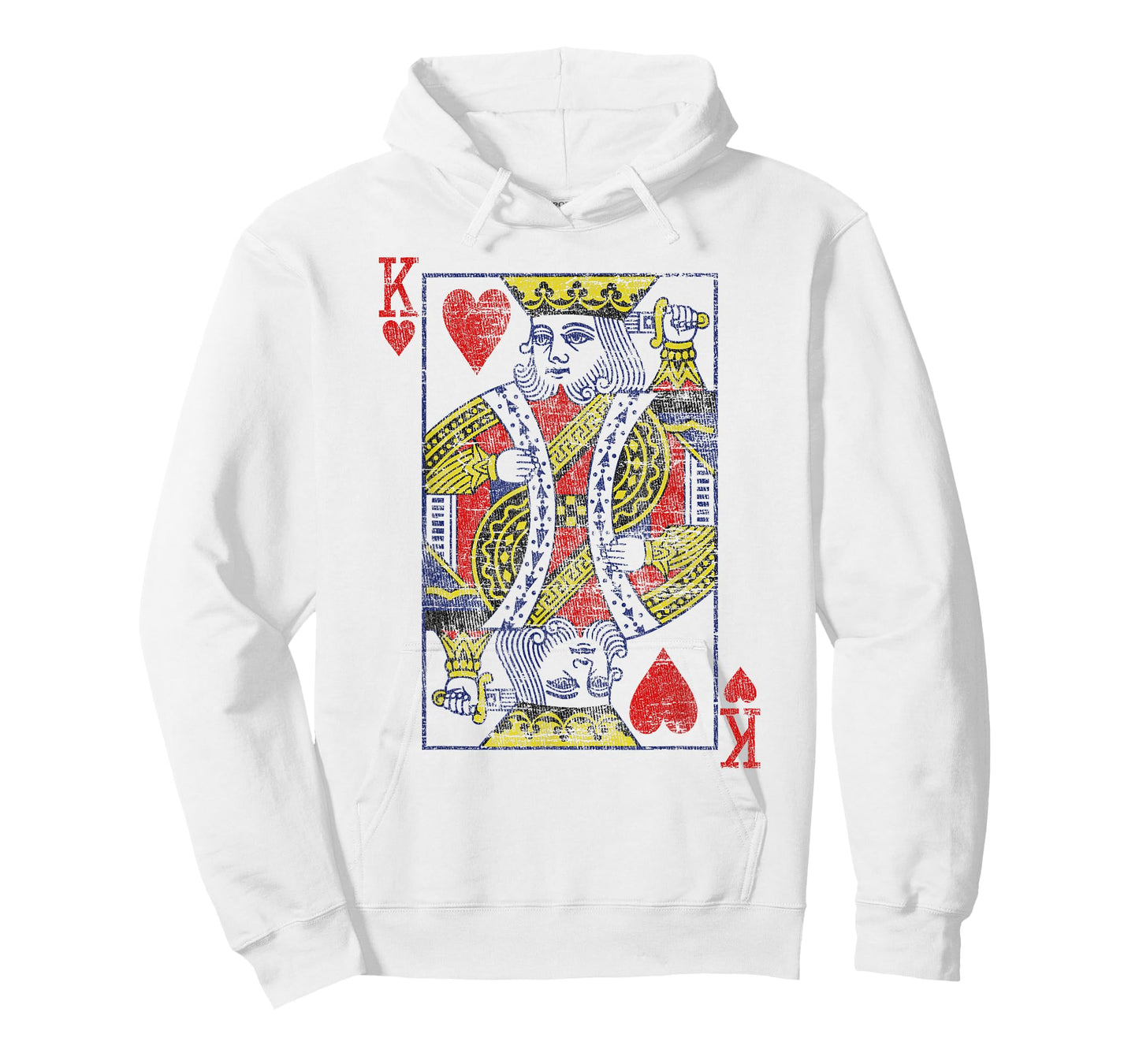 King of Hearts Playing Card Costume Poker Distressed T-Shirt