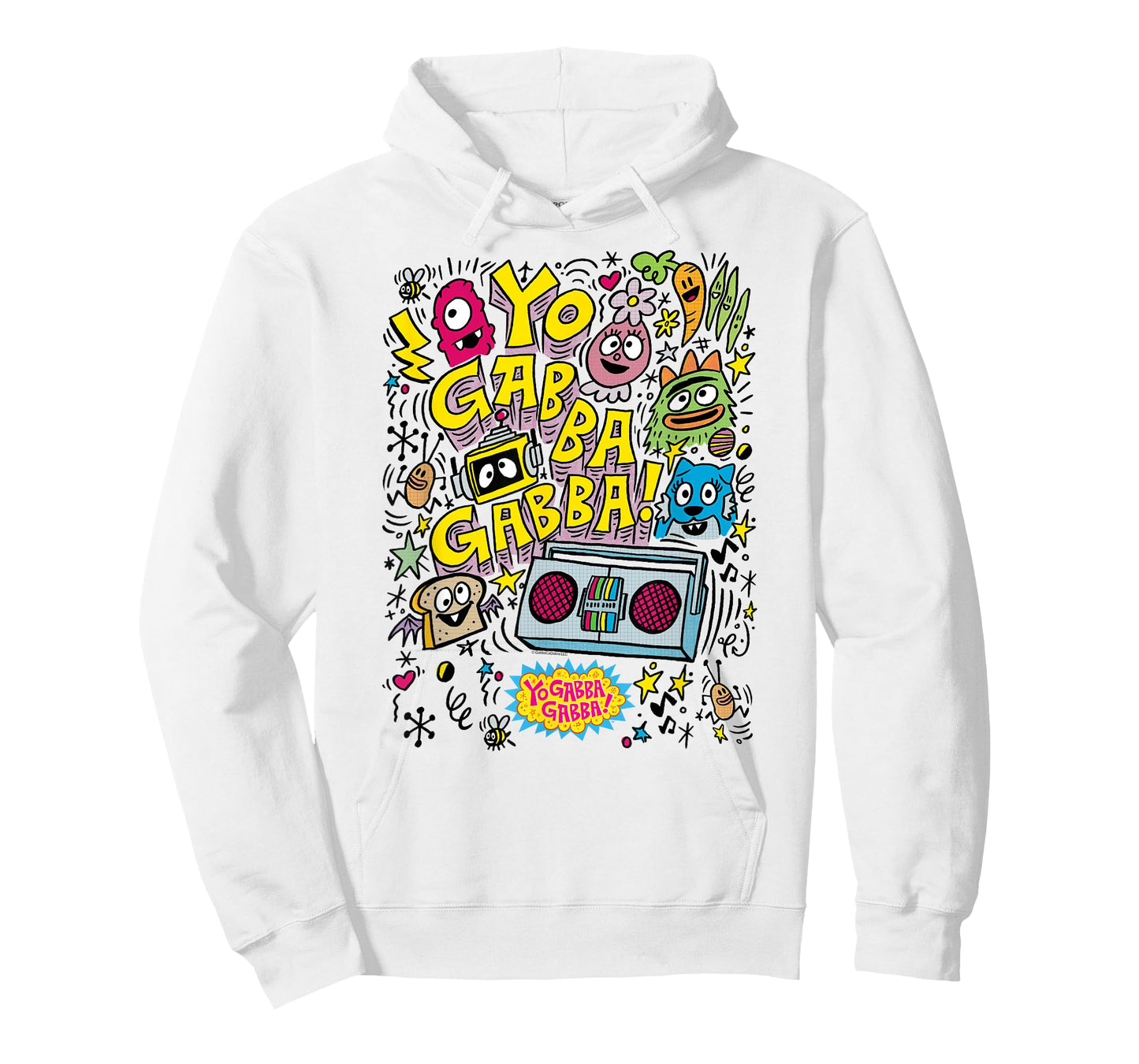 Yo Gabba Gabba! Boombox and Characters Sketch TV Show T-Shirt