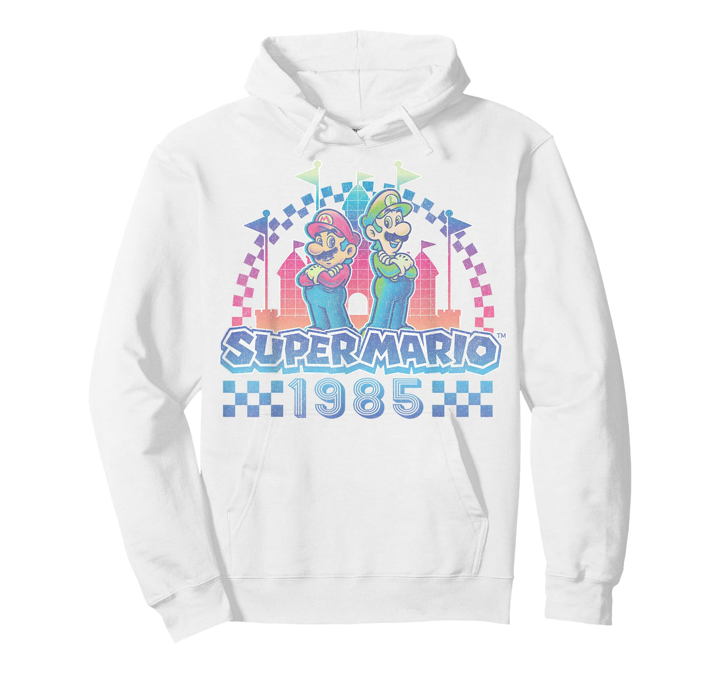 Super Mario Bros Retro Rainbow 1985 Vintage Race Track Duo T-Shirt
