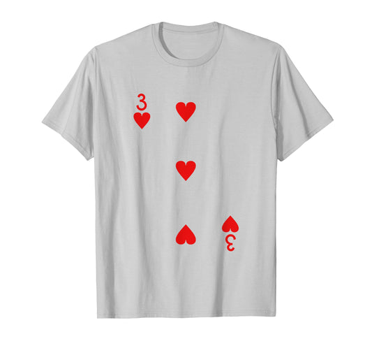 Three Of Hearts Deck Of Cards Playing Cards Halloween Poker T-Shirt