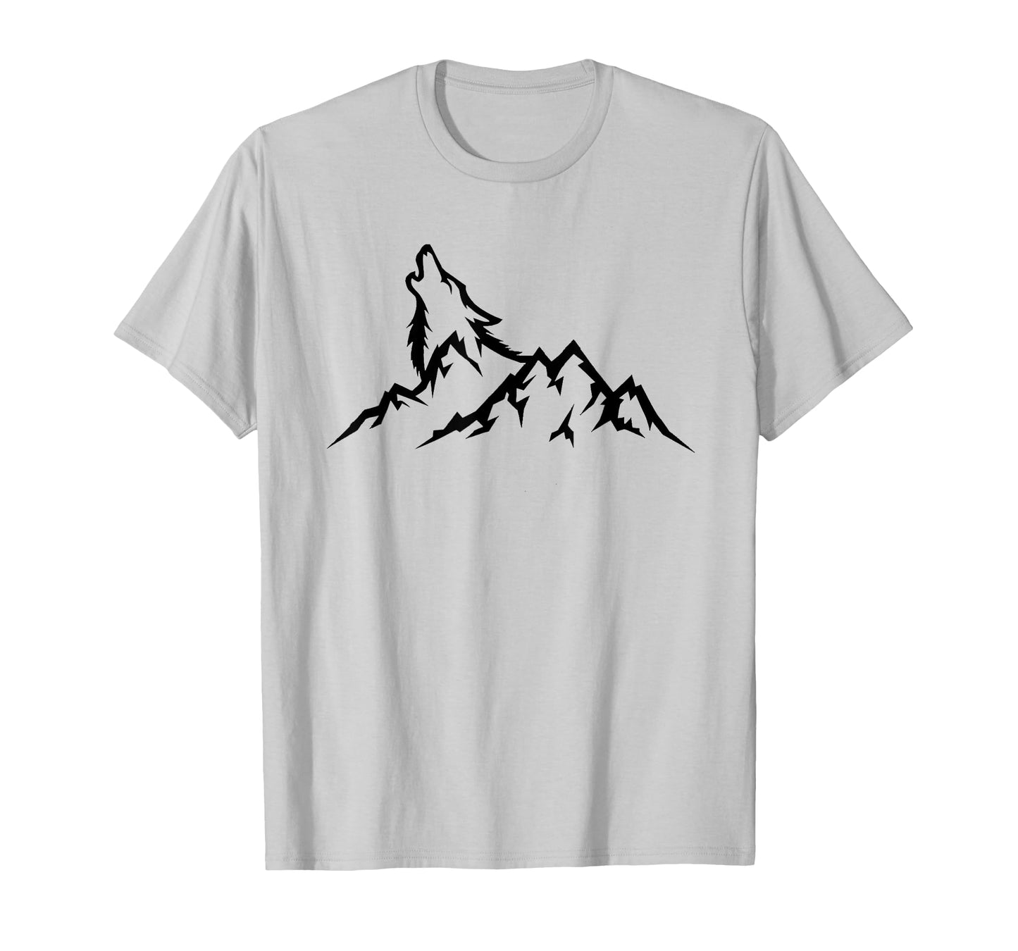 Wolf Mountain T-Shirt - Retro Wildlife Howling Wolf Nature T-Shirt