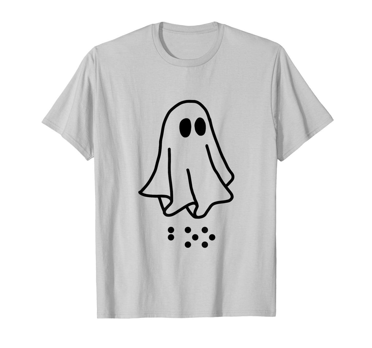 Simulated Braille Halloween Clothing Adult and Youth Ghost T-Shirt