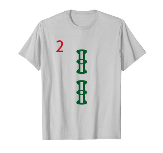 Chinese Mah Jong Bamboo Sozu Two Tile Mahjong Costume T-Shirt
