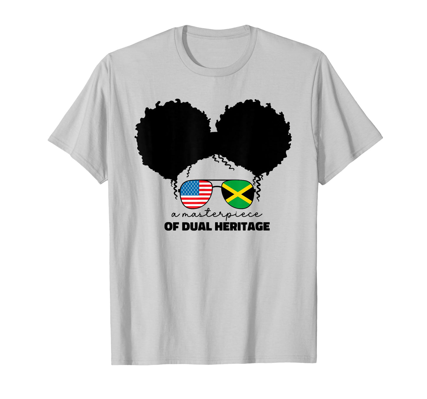 Kids Girls Half American And Jamaican America Jamaica Flag T-Shirt
