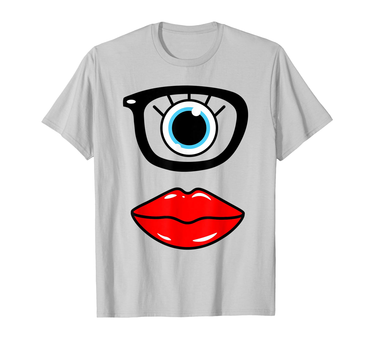 Monster Face Wearing Nerd Glasses Costume Birthday Halloween T-Shirt
