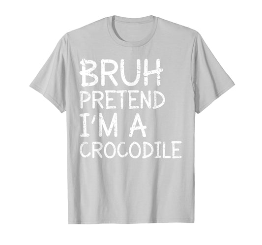 Bruh Pretend Im A Crocodile Lazy Halloween Costume Boys Kids T-Shirt