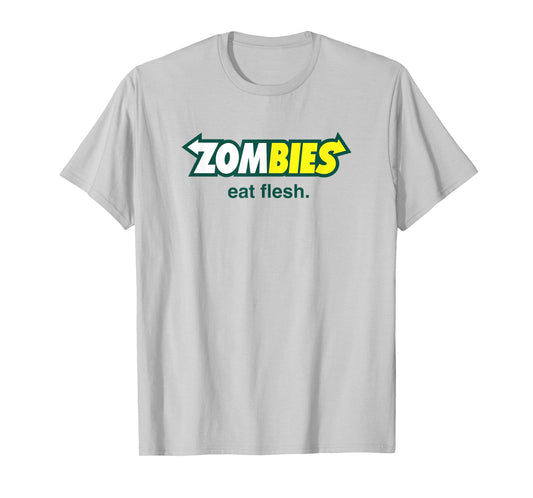 flesh eating zombies hilarious horror parody food logo T-Shirt