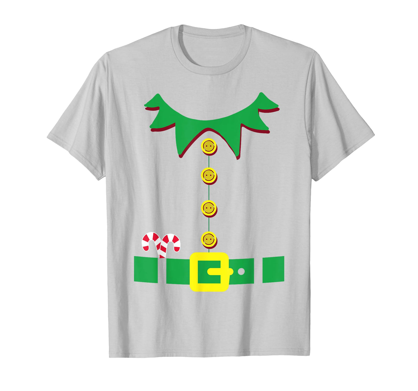 Elf Costume Santa Holiday Christmas Red T-Shirt