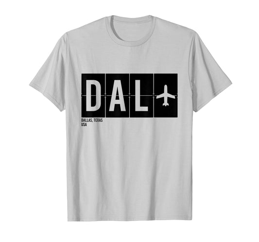 DAL Dallas Texas USA Airport Code International Travel T-Shirt