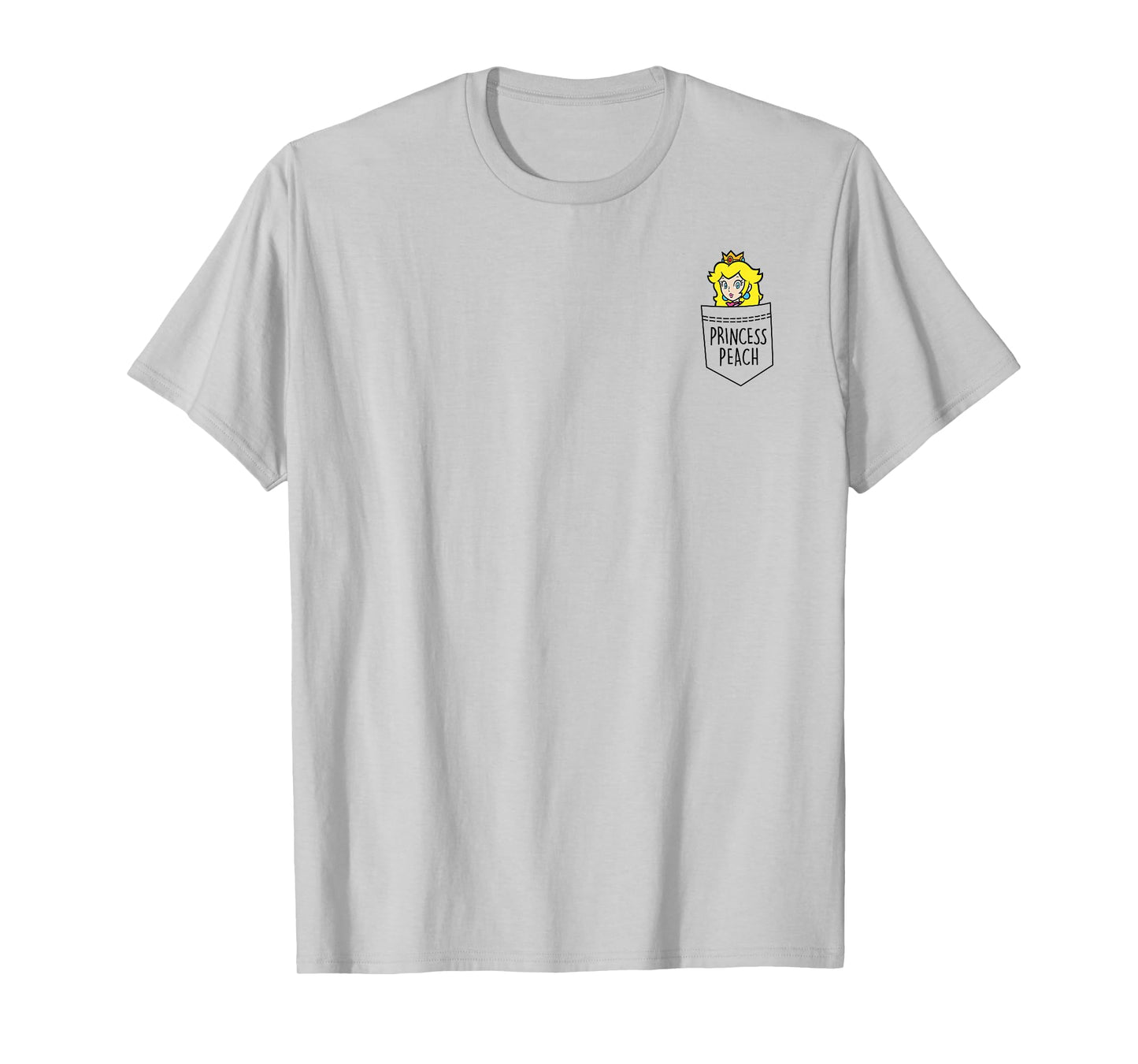 Super Mario Princess Peach Pocket Left Chest Graphic T-Shirt T-Shirt