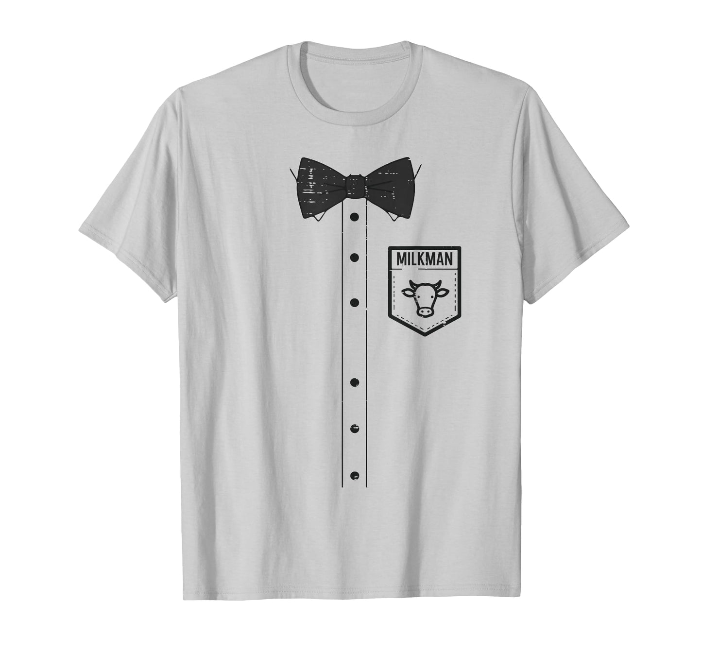 Halloween Milkman Pocket Funny Milk Costume Uniform Dad Men T-Shirt