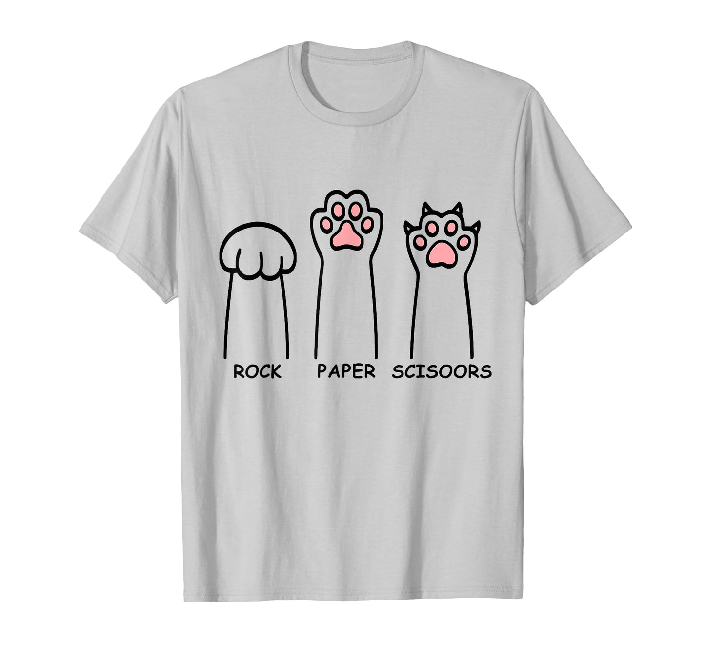 Rock Paper Scissors Hand Game Funny Cat Paws Men's Women's T-Shirt