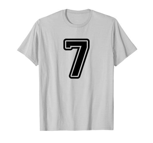 Number #7 Black Sport Varsity Number 7 T-Shirt