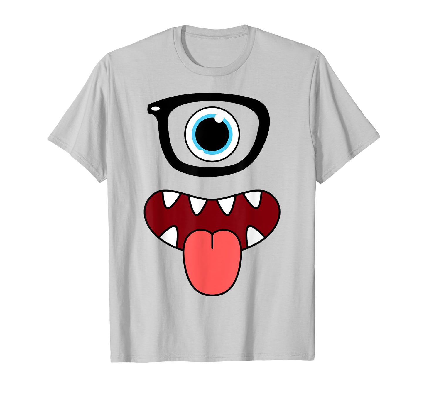 Funny Monster Face Nerd Glasses Costume Birthday Halloween T-Shirt