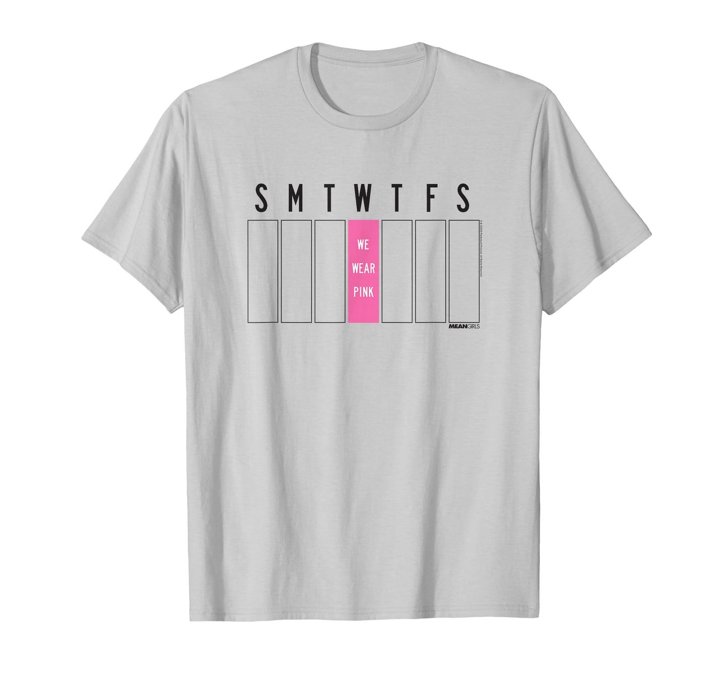 Mean Girls Weekly Calendar Wednesdays We Wear Pink Y2K Movie T-Shirt