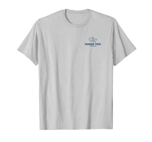 Georgia Tech Yellow Jackets Front/Back Football Helmet White T-Shirt