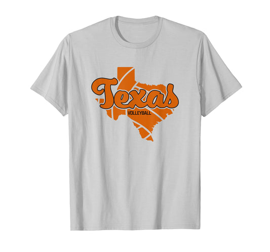 Texas Volleyball Retro Script Vintage Distressed T-Shirt