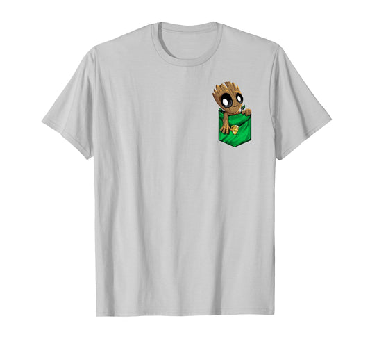 Marvel Groot Left Chest Pocket Graphic T-Shirt T-Shirt Small