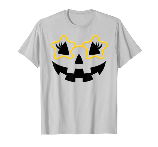 Jack O Lantern Face Pumpkin Halloween Cute Star Glasses Gift T-Shirt
