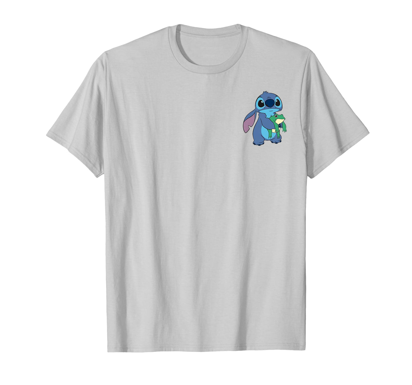 Disney Lilo & Stitch Cute Stitch & Frog Small Pocket Logo T-Shirt