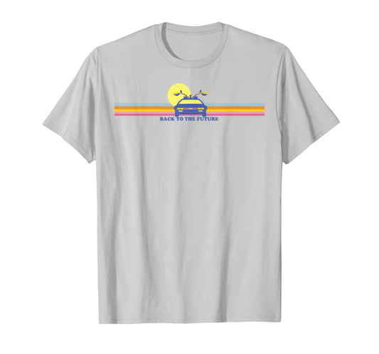 Back to The Future Delorean Retro Chest Stripes T-Shirt