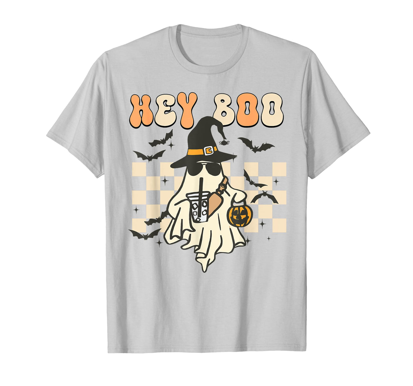 Funny Hey-Boo Shirt Toddler Boy Men Halloween Ghost Coffee T-Shirt