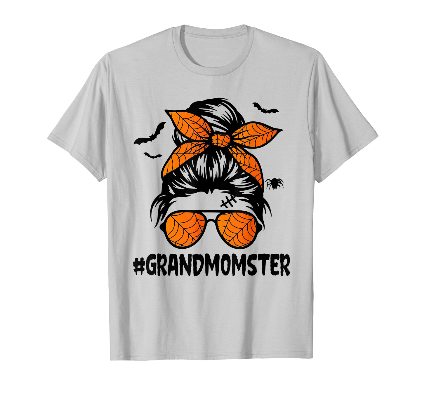 Grandmomster Shirt Women Halloween Nana Grandma Messy Bun T-Shirt