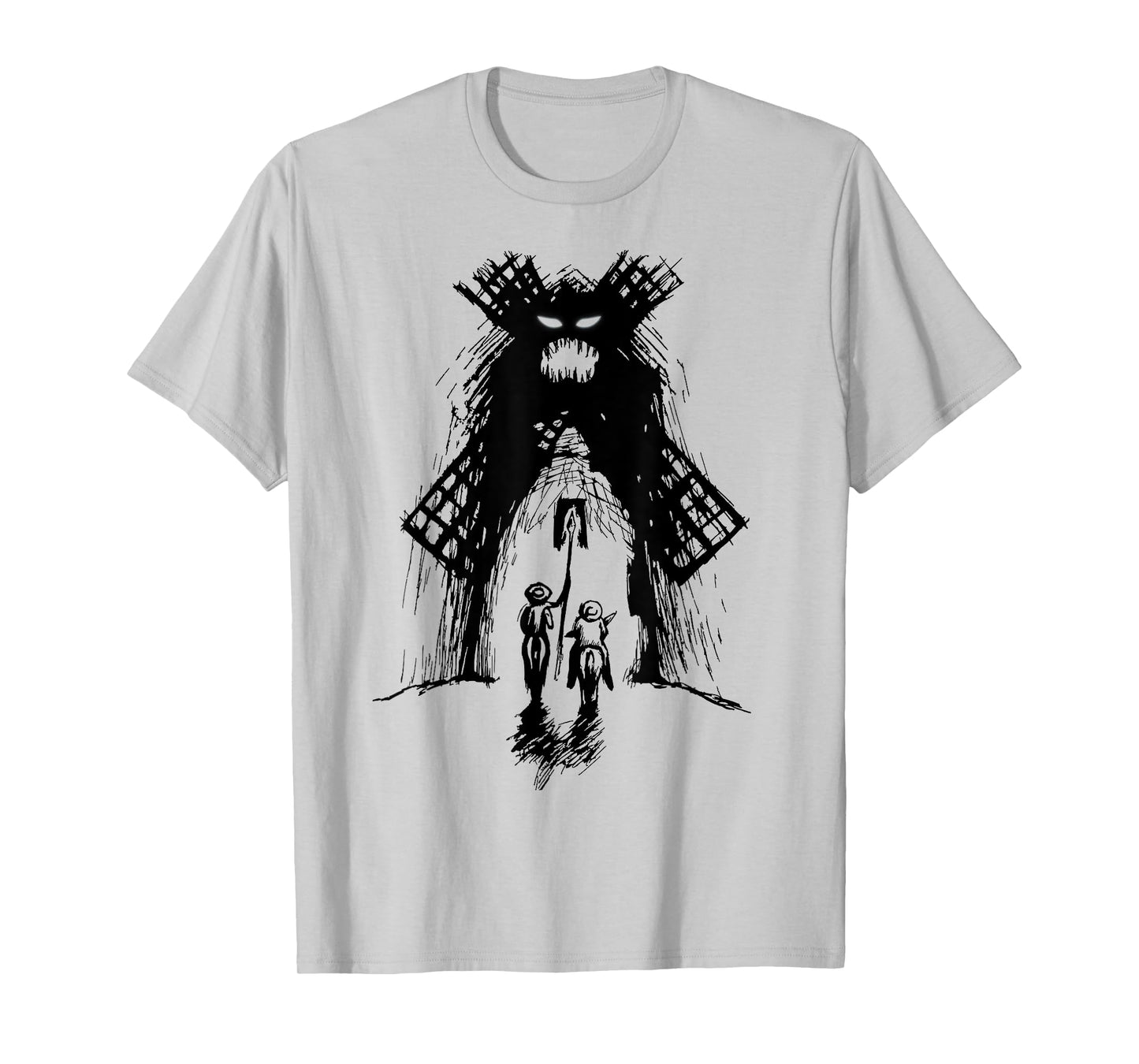 Don Quixote and Sancho vs Monster Windmill T-Shirt