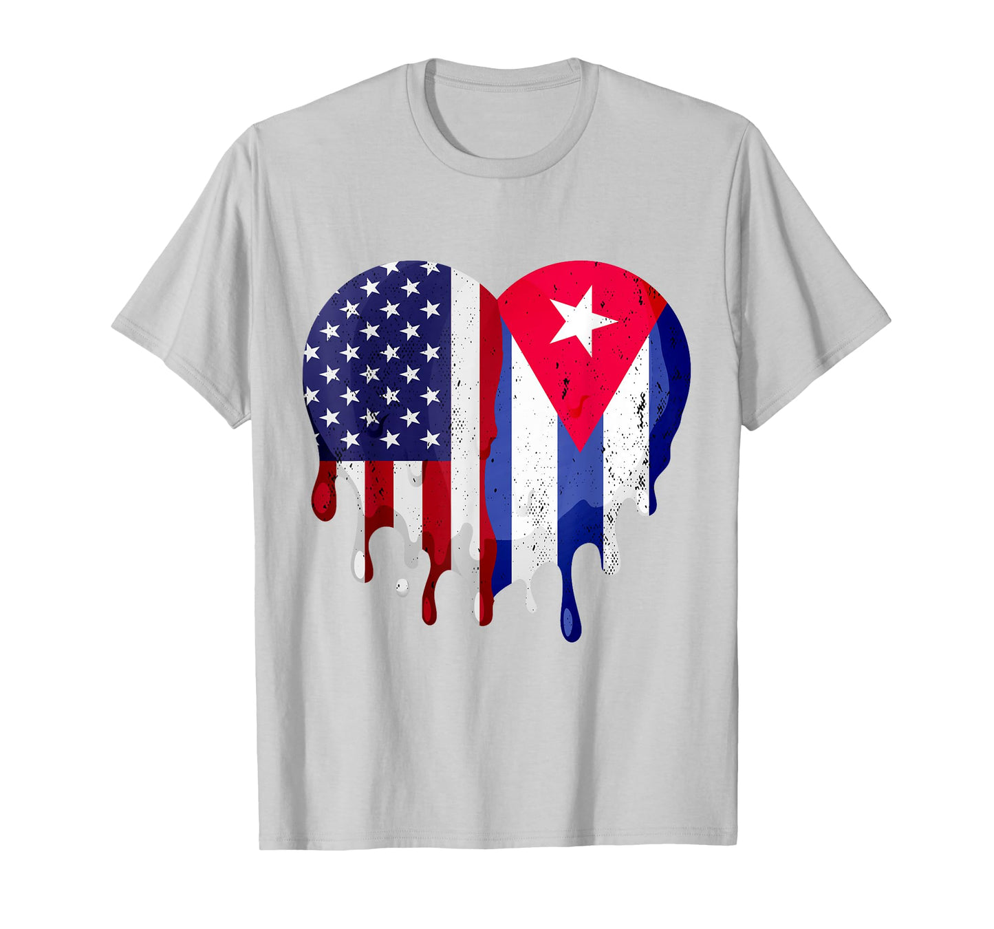 American Cuban Hispanic Heritage Month Cuba Flag Heart T-Shirt