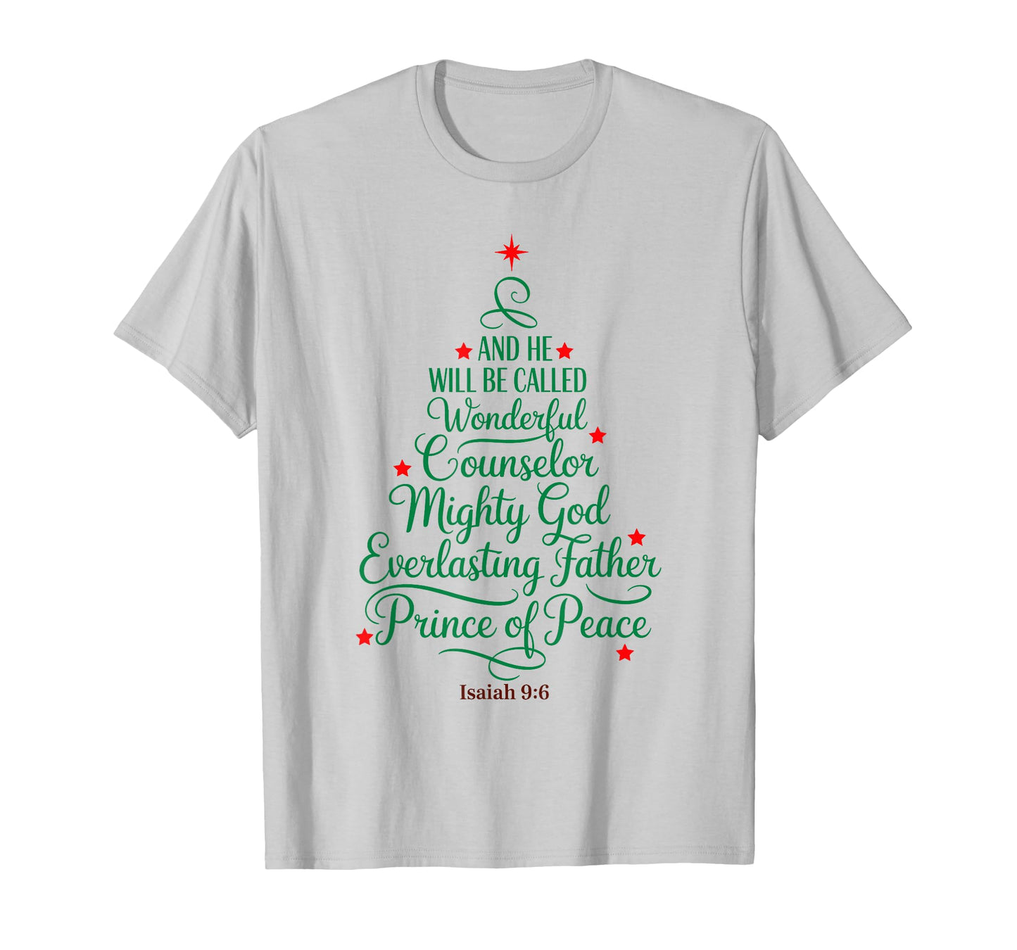 He Will Be Called Wonderful Counselor Mighty Christmas Tree T-Shirt