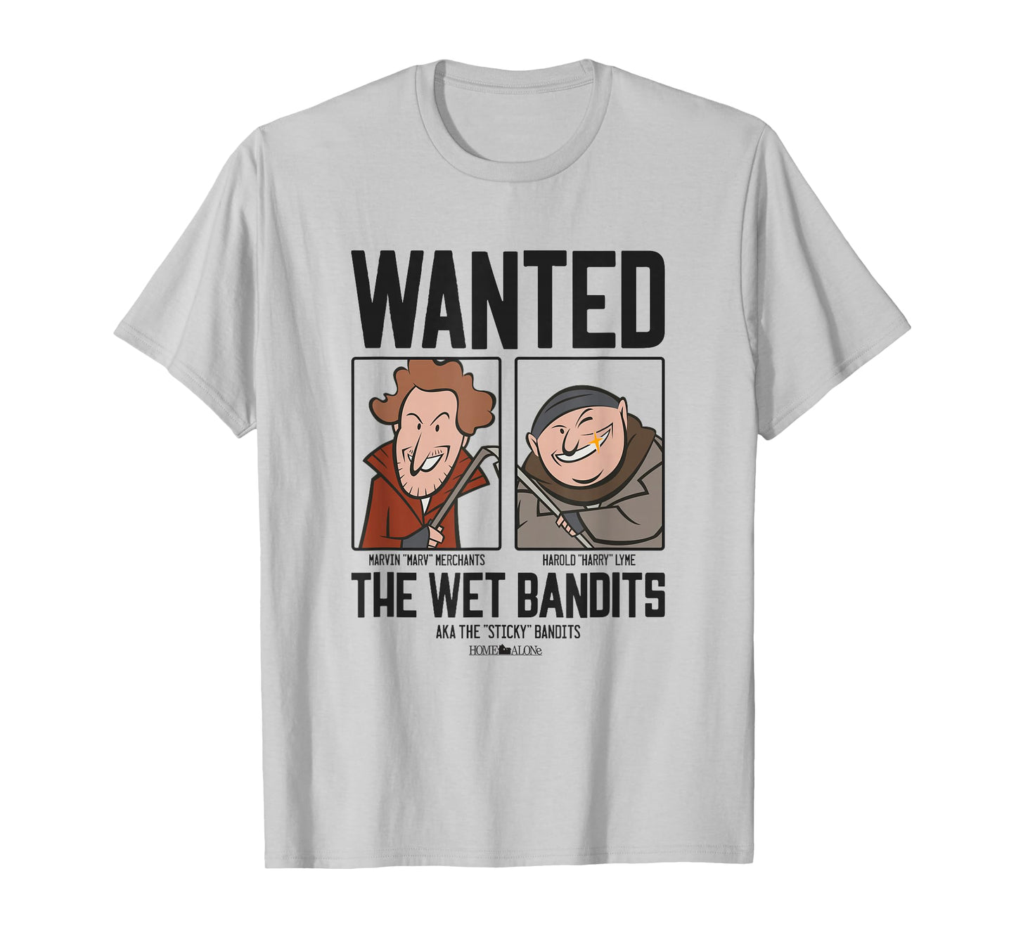 Home Alone Wet Bandits Wanted Poster Cartoon T-Shirt