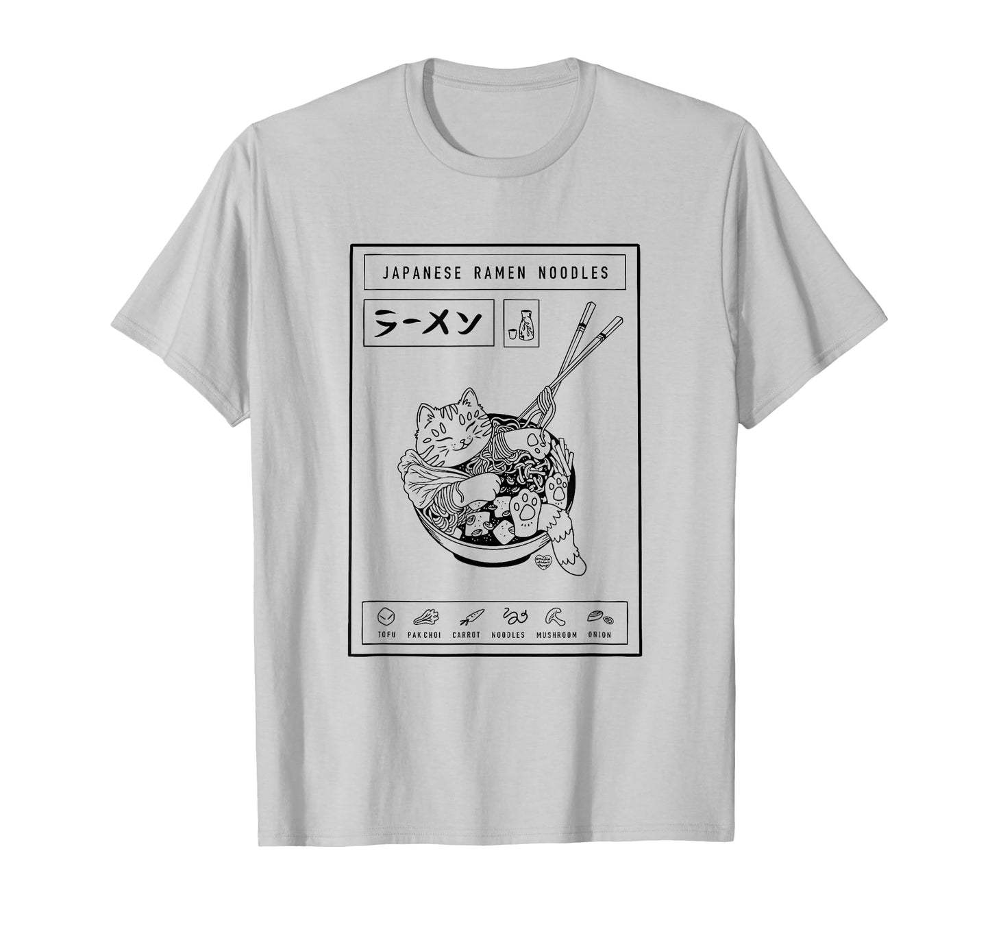 Japanese Ramen Noodles Cat T-Shirt